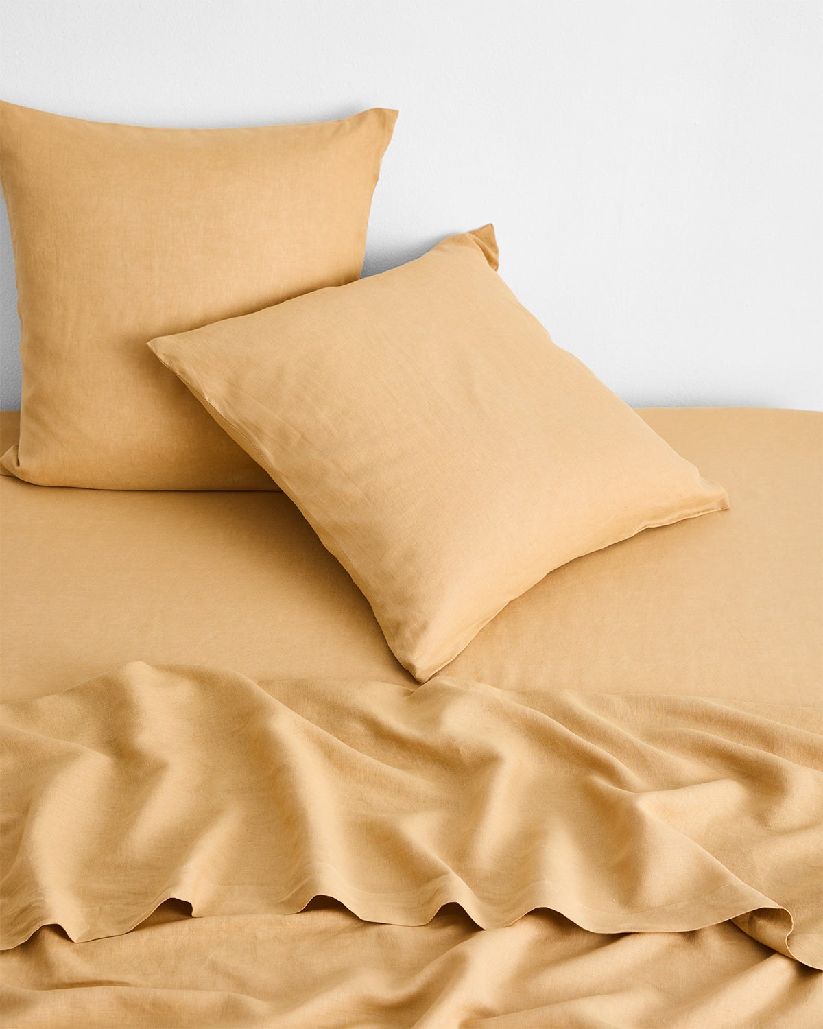 Caramel 100% French Flax Linen European Pillowcases (Set of Two