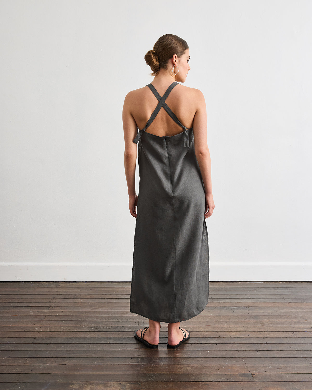 Boulevard Linen Maxi Dress in Charcoal Bed Threads Boulevard Linen Maxi Dress in Charcoal Bed Threads