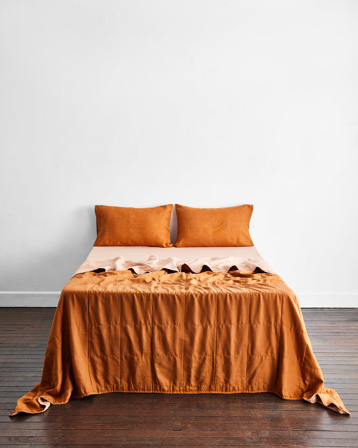 Terracotta Rust Two-Tone Quilt – Bed Threads