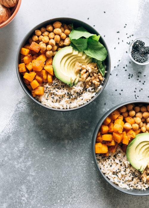 healthy gluten free rice vegetarian bowl