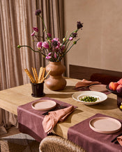 Cacao 100% French Flax Linen Placemats (Set of Four) - view