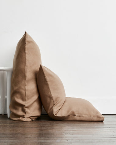 Cacao & Portobello 100% French Flax Linen Bedding Bundle