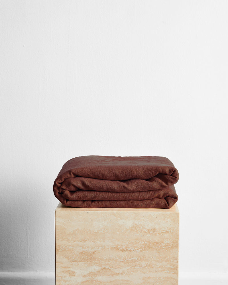 Cacao 100% French Flax Linen Throw
