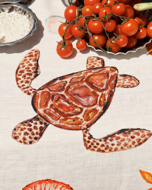 La Sirène 100% French Flax Linen Tablecloth