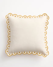 Crème & Turmeric 100% French Flax Linen Arch Cushion Cover - view