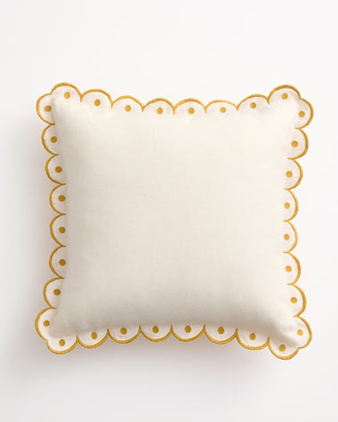 Crème & Turmeric 100% French Flax Linen Arch Cushion Cover
