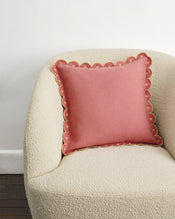Pink Clay & Terracotta 100% French Flax Linen Arch Cushion Cover - view
