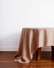 Terracotta 100% French Flax Linen Tablecloth - view