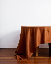Rust 100% French Flax Linen Tablecloth - view