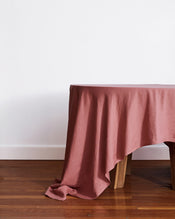 Pink Clay 100% French Flax Linen Tablecloth - view