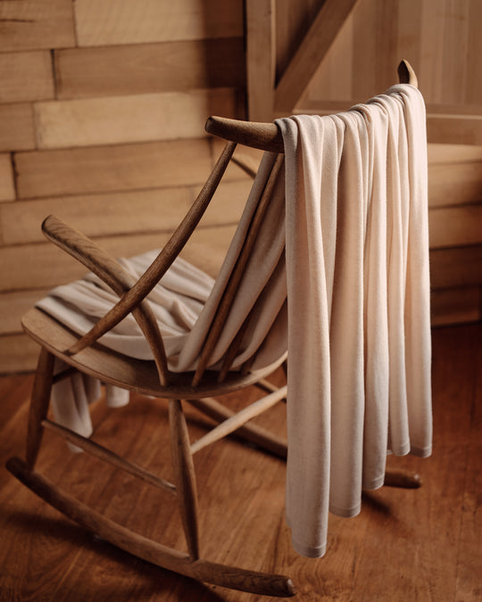 Latte Cotton & Wool Mix Blanket