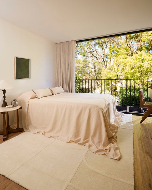 Crème & Olive 100% French Flax Linen Piped Lumbar Cushion Cover