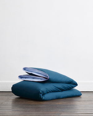 Aegean, Sky & Bubblegum Piped 100% Organic Cotton Duvet Cover