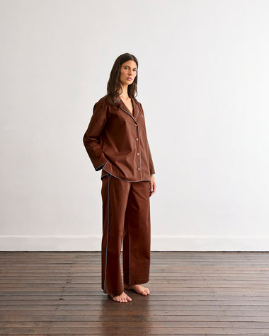 Espresso & Sky Piped Pants