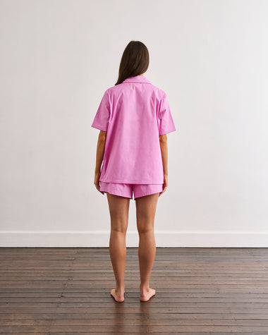 Bubblegum & Berry Piped Short Sleeve Shirt