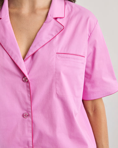 Bubblegum & Berry Piped Short Sleeve Shirt