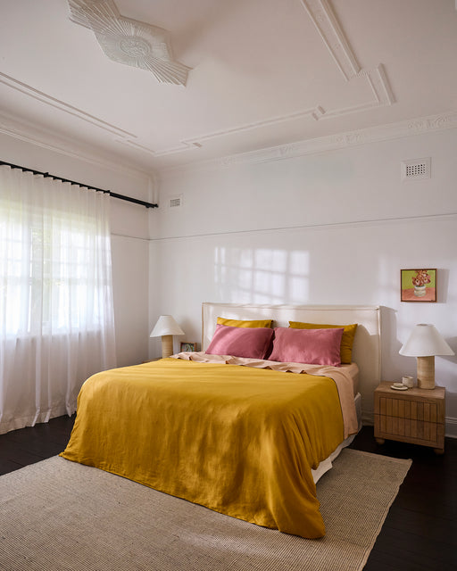 Turmeric 100% French Flax Linen Duvet Cover