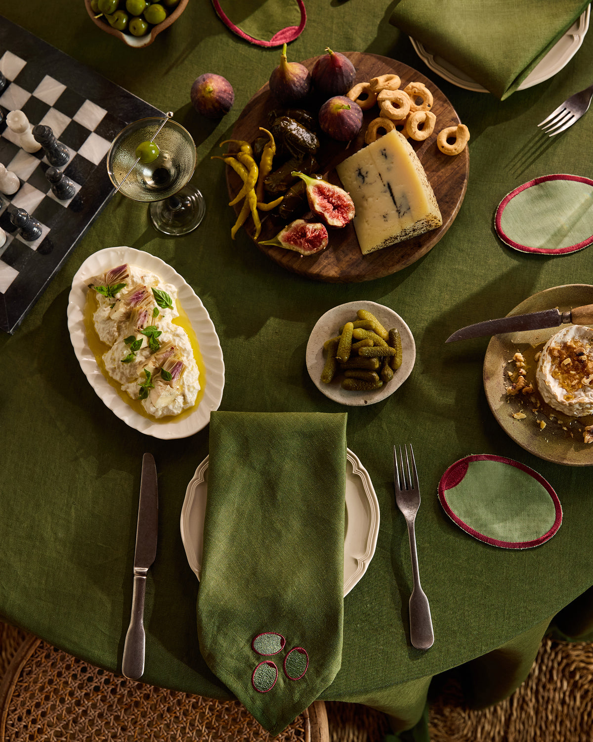 Les Fruits Olive Napkins (Set of Four)