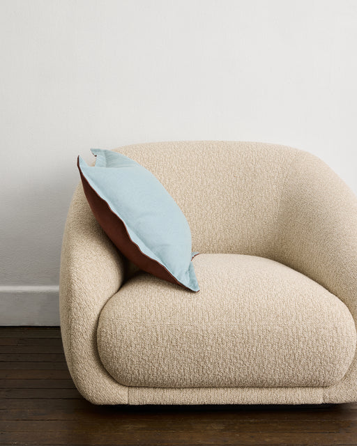 Cacao & Lagoon 100% French Flax Linen Cushion Cover