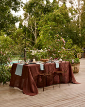 Cacao 100% French Flax Linen Tablecloth - view