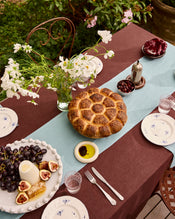 Cacao 100% French Flax Linen Tablecloth - view