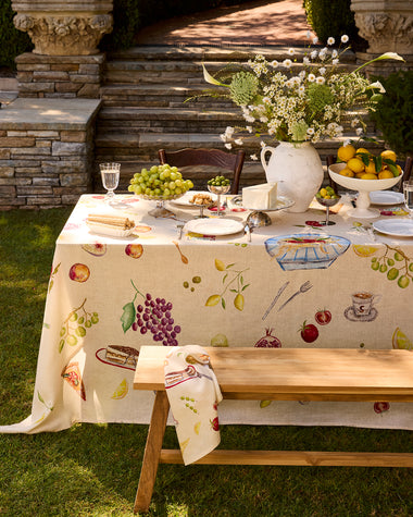 La Tavola 100% French Flax Linen Tablecloth