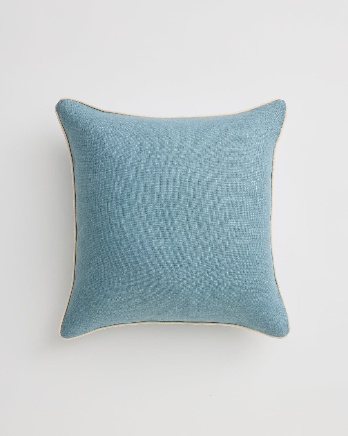 Lagoon & Crème 100% French Flax Linen Piped Cushion Cover