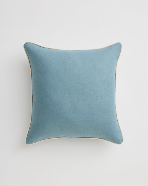 Lagoon & Crème 100% French Flax Linen Piped Cushion Cover