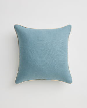 Lagoon & Crème 100% French Flax Linen Piped Cushion Cover