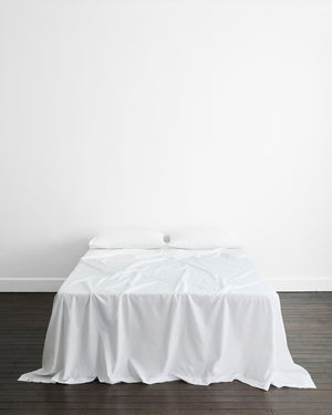 Crisp White 100% Organic Cotton Flat Sheet