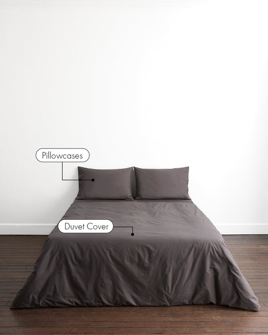 Graphite 100% Organic Cotton Bedding Set