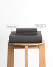 Graphite 100% Organic Cotton Duvet Cover Set - view