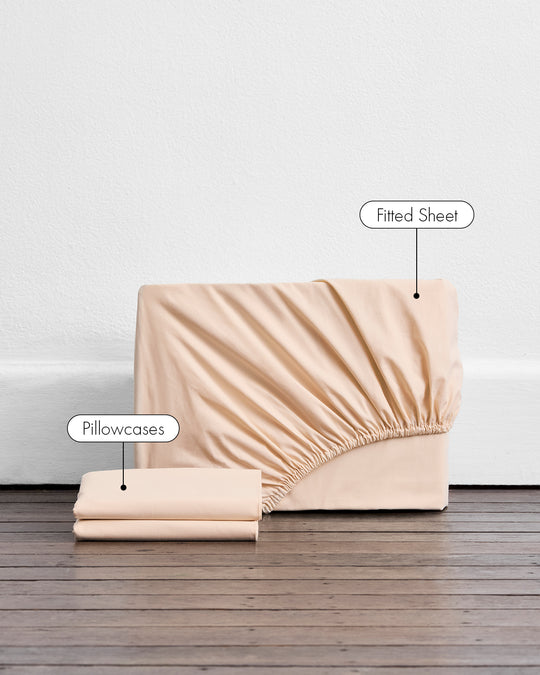 Vanilla 100% Organic Cotton Fitted Sheet Set