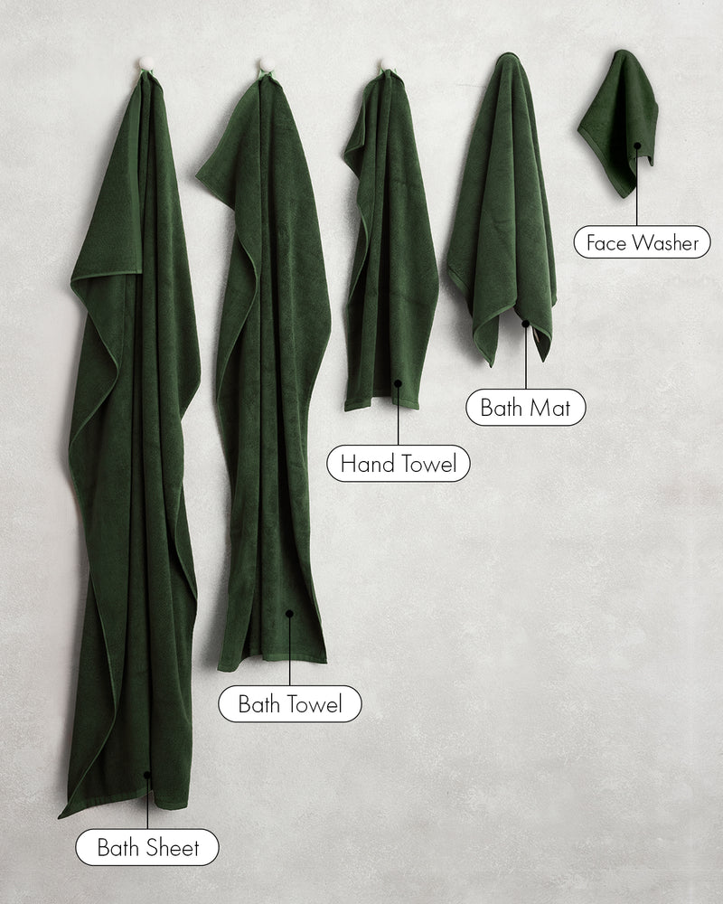 Moss 100% Cotton Terry Bath Towels (Set of Two)
