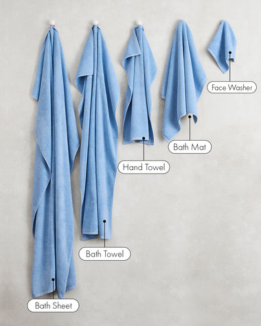 Sky 100% Cotton Terry Bath Towel Bundle
