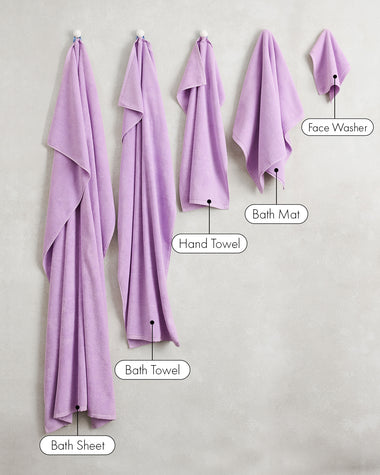 Violet 100% Cotton Terry Bath Mat