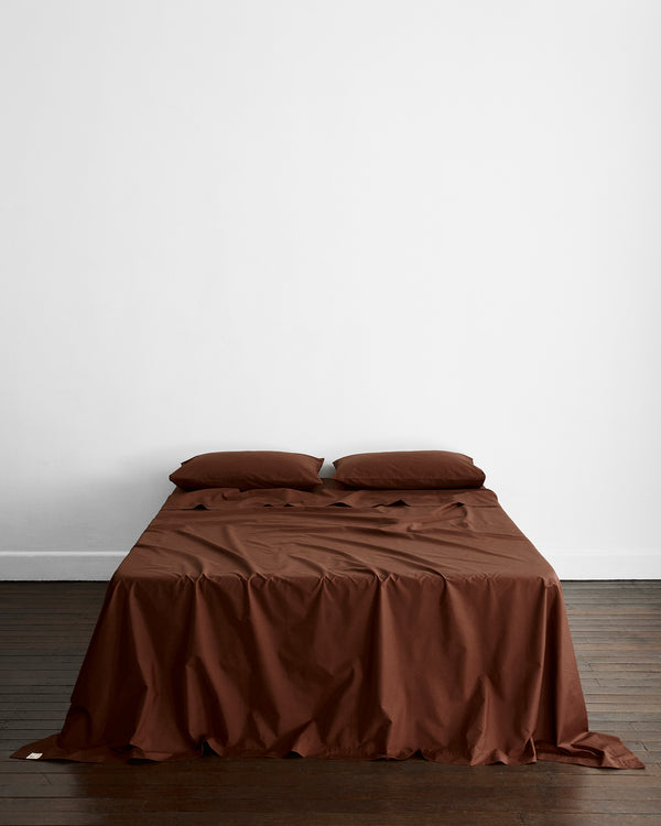 Espresso 100% Organic Cotton Flat Sheet