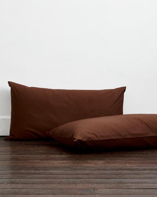 Espresso 100% Organic Cotton King Pillowcases (Set of Two)