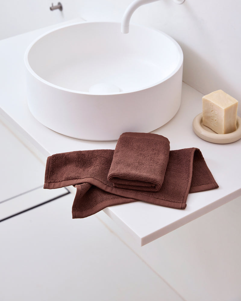 Espresso Terry 100% Cotton Face Washers (Set of Two)