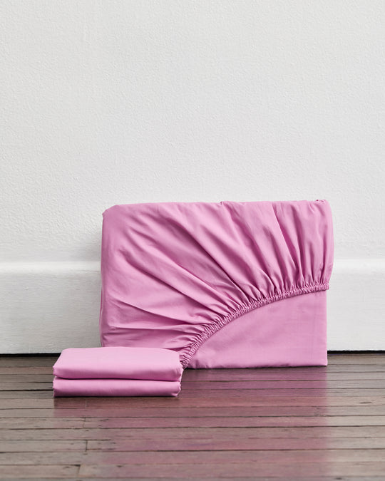 Bubblegum 100% Organic Cotton Fitted Sheet Set