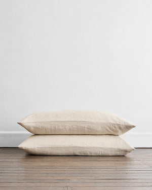 Oatmeal 100% French Flax Linen King Pillowcases (Set of Two)