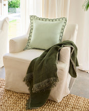 Sage & Olive 100% French Flax Linen Swirl Cushion Cover - view