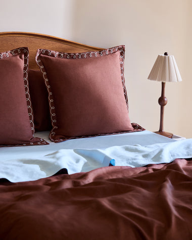 Cacao & Coast 100% French Flax Linen Swirl European Pillowcases (Set of Two)