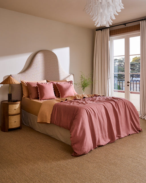 Terracotta 100% French Flax Linen Sheet Set