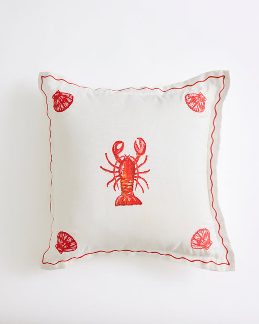La Sirène 'Lobster' 100% French Flax Linen Cushion Cover