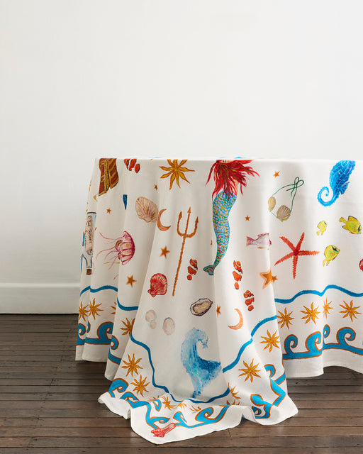 La Sirène 100% French Flax Linen Tablecloth