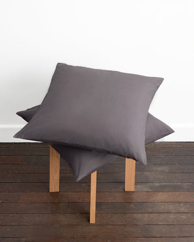 Graphite 100% Organic Cotton European Pillowcases (Set of Two)