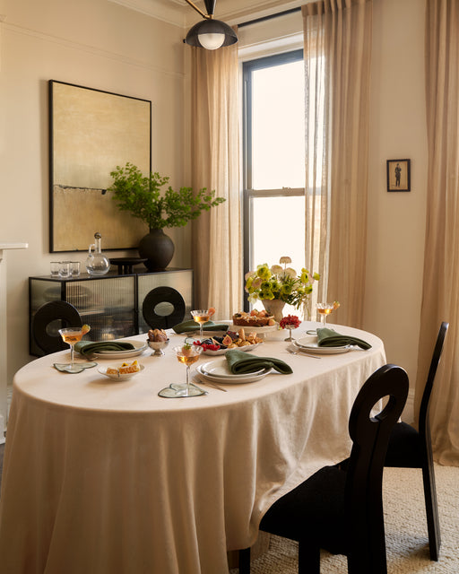 Crème French Flax Linen Tablecloth