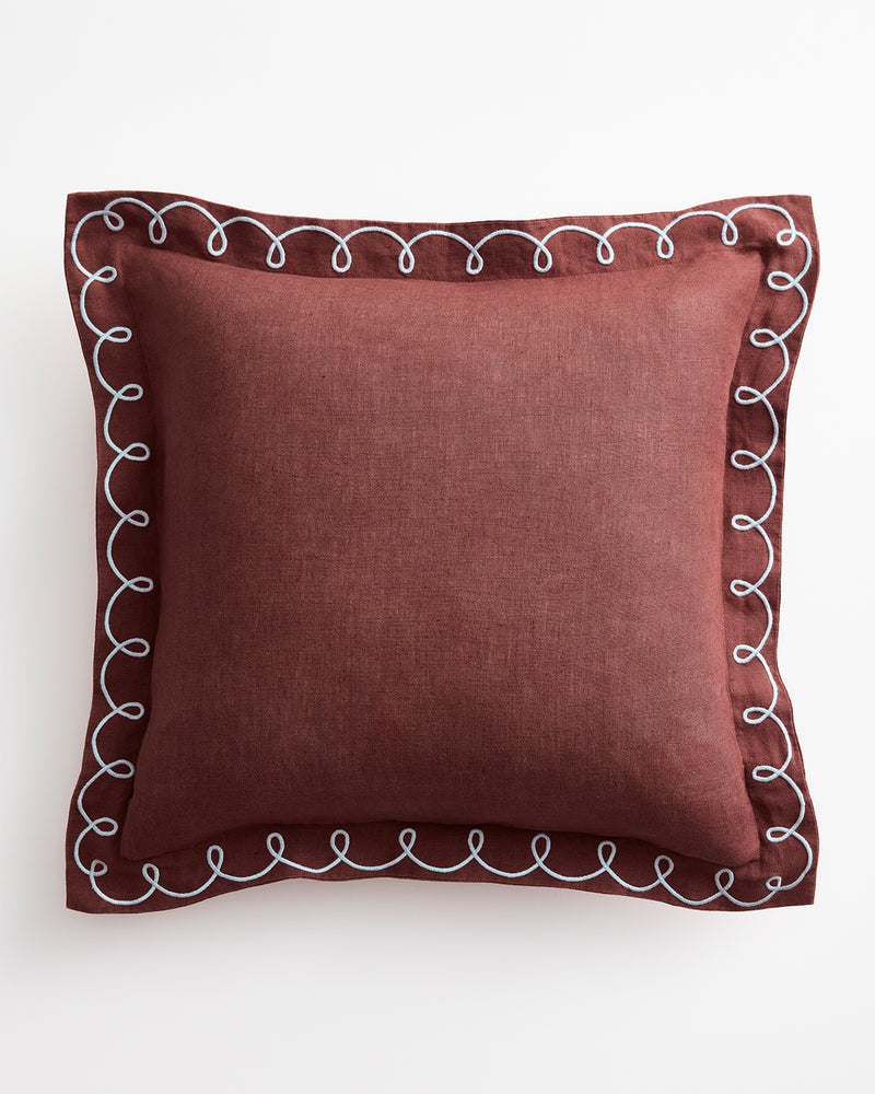 Cacao & Coast 100% French Flax Linen Swirl Cushion Cover