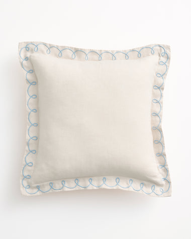 Crème & Coast 100% French Flax Linen Swirl Cushion Cover